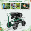 Outdoor Heavy-Duty Gardening Cart w/ 26 cm Tires-Green