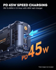 6000A Car Jump Starter 160PSI Air Compressor Power Bank 45W Fast Charger QC3.0