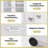 Tempered Glass Door Pantry Cabinet Tall Storage Cabinet-White