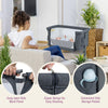 3-in-1 Baby Bedside Bassinet w/Safety Strap & Storage Bag-Grey