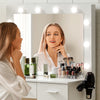 LED Vanity Table Set Dressing Table with 5 Drawers and Mirror Makeup Desk Stool
