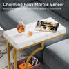 Narrow Side Table White Gold Side Table C Shaped End Table Modern Bedside Table