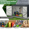 GYMAX 193 x 86 CM Metal Outdoor Storage Shed Snap-on Structures