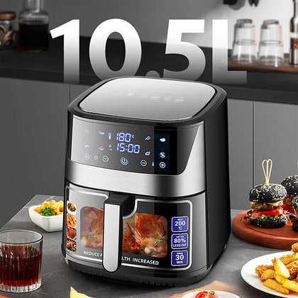 10.5L Air Fryer Cooker Ovens Low Fat Healthy Oil free Frying Kitchen Grill Set