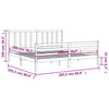 Bed Frame with Headboard White 200x200 cm Solid Wood