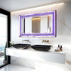Large LED Crystal Mirror Crush Diamond Full Length Bathroom Mirror w/ RGB Lights