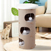 3-Story Cat Tower, 100cm, Wooden Cat House Cosy Bed Soft Cushions Scratch Pad