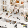 Large 100cm Dressing Table With Hollywood LED Mirror 6 Drawer Vanity Makeup Desk