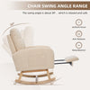 Rocking Chair with Footrest and Headrest Wooden Nursing Chairs for Living Room