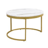 Nest of Tables Set of 2 Round Coffee Tables With Drawer Side Tables Living Room
