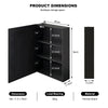 LED Bathroom Mirror Cabinet w/ Shelf Wall Mounted Illuminate Touch Switch Black