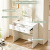 2-in-1 Dressing Table Vanity Set LED Mirror Adjustable 2 Drawers Computer Desk