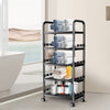 Metal Kitchen Trolley Shelving Rotating Storage Cart Mobile Shelving Rack Black