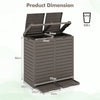 Outdoor Double Bin Trash Can 235L Large Capacity Waste Bin w/ Liquid Tray