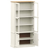 Glass Display Cabinet, Kitchen Cupboard with 2 Door, Storage Cabinet for S4K0