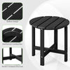 Outdoor Side Table Round End Table Weather-Resistant Adirondack Table Black