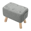 Small Pouf Pouffe Seat Footstool Fabric Linen Sofa Footrest w/ Storage Pocket
