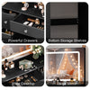 Crystal handle Dressing Table with 7Drawers Makeup Desk Vanity Table LED Mirrow