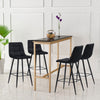 2X Velvet Bar Stools Black Breakfast Pub Chair Kitchen Modern 65 cm Seat High
