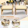 5 Pcs Outdoor Rattan Conversation Set Patio Furniture Set Wicker Woven Chair Set