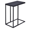 59CM Industrial Narrow End Side Table Modern Metal C-Shaped Side Table Black