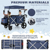 2 Passenger Push Pull Stroller Wagon Twin Stroller Wagon w/Removable Canopy