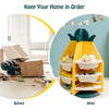3-Tier Pineapple Kids Toy Shelf 360° Rotating Storage Organizer Collection Rack