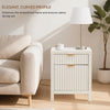 Ribbed Bedside Table Bedroom 2 Drawers Office Nightstand Living Room Unit Modern