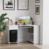 Smart L-Shaped Corner Desk with Storage & Keyboard Tray - Modern White Design
