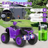 Kids Ride on Car 24V Soft Start Electric Vehicle with LED Lights-Purple