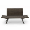 Metal Frame Wicker Couch Patio Convertible Sofa for 2-Grey