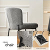 2PC Grey Dining Chairs Velvet Upholstered Seat Kitchen Chair Metal Legs