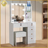 Dressing Table With Led Mirror Drawers Stool Set Makeup Desk Vanity Table Lights