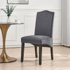 Set of 2 Velvet Suede Dining Chairs Upholstered seat Ergnomic w/ Black Wood Leg