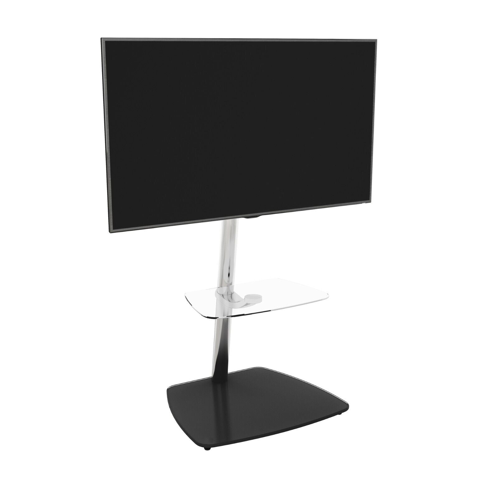 Column Rack For Tv Column TV Mount Stand - Black & Chrome - up to 55