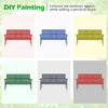 Outdoor Fir Wood Bench with Foldable Middle Table-Natural