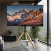 Art Easel TV Floor Stand TV for 40-75" Tripod TV Stand Wood Leg with Media Stand