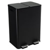2 x 30L Trash Bin Dual Compartment Trash Can Pedal Classified Garbage Bin Black
