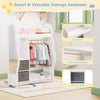 New Kids Wardrobe Clothes Hanging Storage Shelf Cabinet Open Wardrobe Furniture