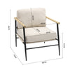 Modern Linen Upholstered Armchair Single Sofa Accent Chair Living Room Soft Seat