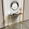 Marble Kitchen Breakfast Bar Table Counter Dining Table High Desk w/ Metal Frame
