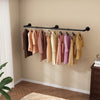 Heavy Duty Clothes Rail Pipe Garment Rack Wall Mounted Hanging Bar for Cloakroom