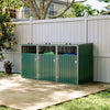 Triple Wheelie Bin Storage Metal Store Cover Garden Rubbish Dustbin Shed Housing