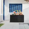 Outdoor PE Wicker Storage Bin Garden Patio 330L 2-Tier Rattan Deck Box with Lid