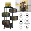 6 Tier Kitchen Rotating Vegetable Mobile Shelf Rack Storage Trolley Cart Utility