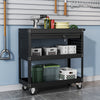 Heavy Duty 3 Tier Garage Tool Storage Trolley Service Cart Rack w/ Drawer & Keys