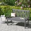 Outdoor Garden Bench All-Weather HDPE Patio Chair Ergonomic Loveseat Grey