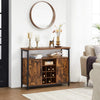 Rustic Buffet Sideboard Drinks Cabinet with 9-Bottle Wine Rack & Adjustable Feet