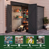 Black Metal Outdoor Garden Storage Shed Metal Lean to Pent Shed for Tool Bike