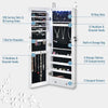 Mirrored Jewelry Storage Cabinet Lockable Wall Mounted Jewelry Box Organizer